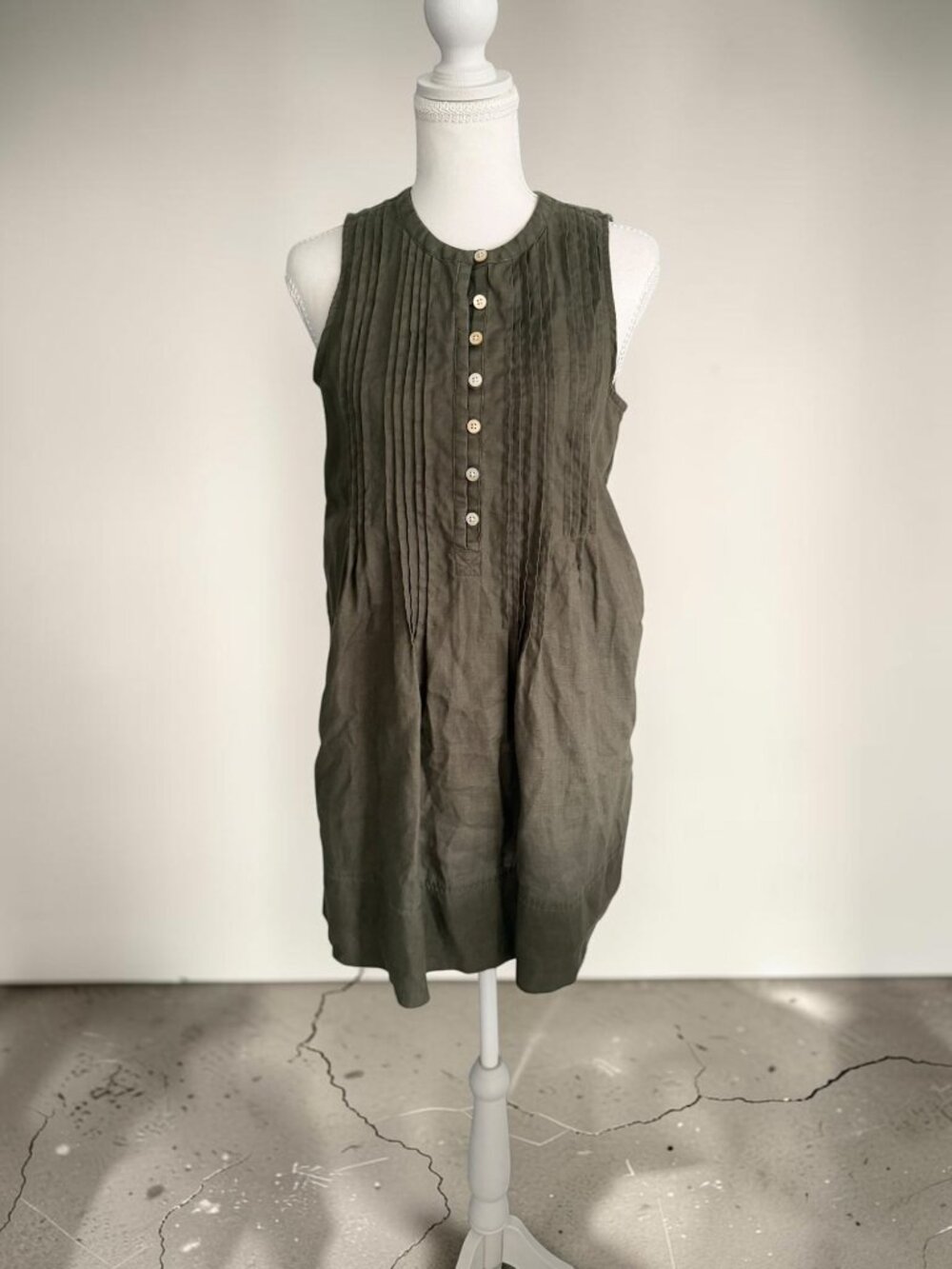 QUINCE Green Linen Blend Dress Size XS Womens